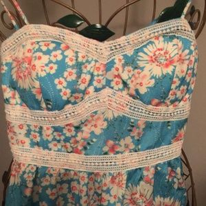 short  Three Pink HEARTS short dress flowers